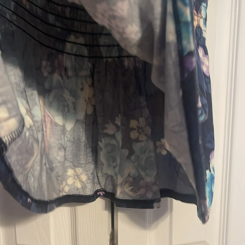 Justice floral cap sleeve shirt kids size 12 NWOT
